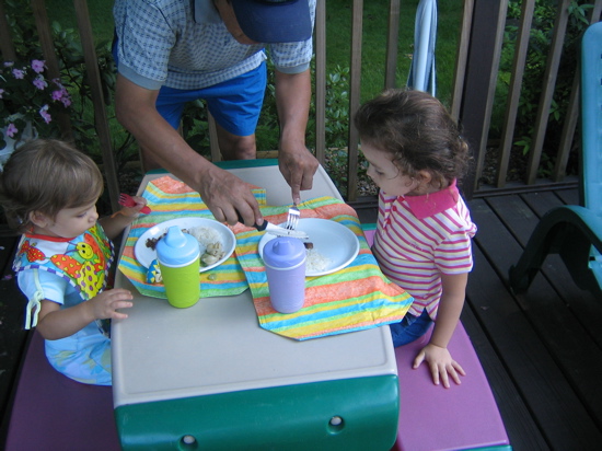 Her and Valerie had their own little table. 