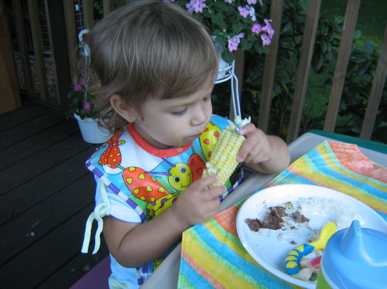 Valerie eats anything within arms reach.