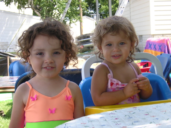 Valerie and Novi ready for lunch.