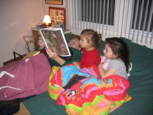 Grandma told them a story and put them to bed.