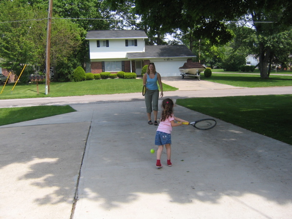 Tennis in the driveway