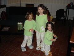 The girls all got matching PJs.