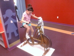 Maybe I could bring her to cycling class?