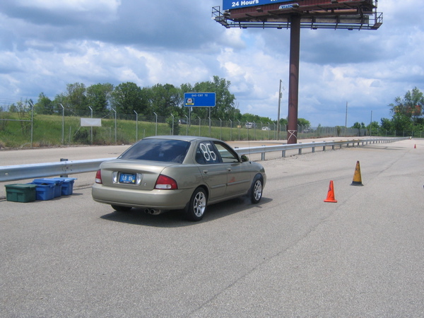 At the start... burning rubber.